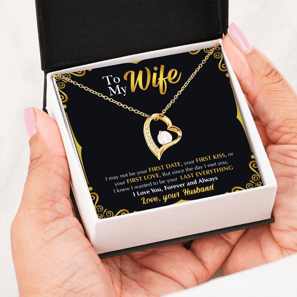 Namashops - Forever Love Necklace - To My Wife - Last Everything - Frame, Gift For Wife, For Mom, Gift For Christmas, Birthday