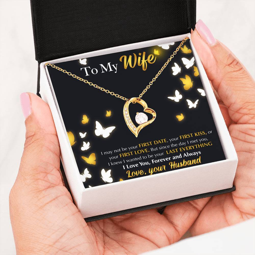 Namashops - Forever Love Necklace - To My Wife - Last Everything - Butterfly, Gift For Wife, For Mom, Gift For Christmas, Birthday