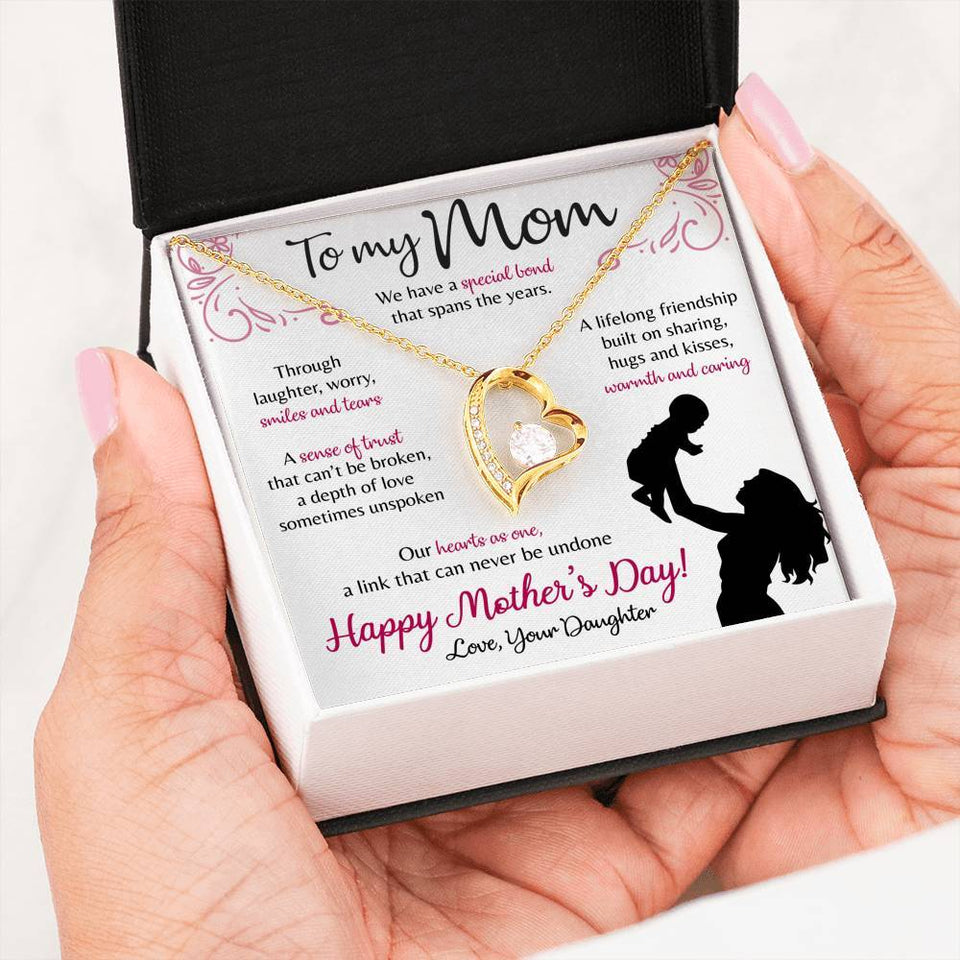 Namashops - Forever Love Necklace - To My Mom - Forever Love - Our Heart as One, Gift For Wife, For Mom, Gift For Christmas, Birthday
