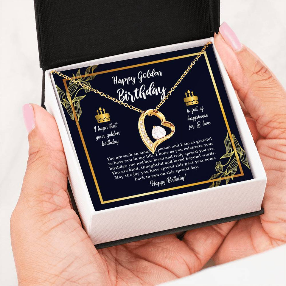 Happy Golden Birthday - Birthday Gift Forever Love Necklace