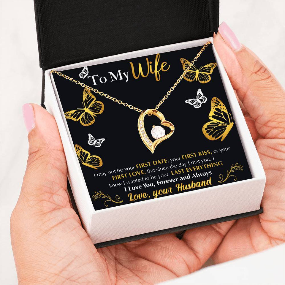 Namashops - Forever Love Necklace - To My Wife - Last Everything - Flying Butterflies, Gift For Wife, For Mom, Gift For Christmas, Birthday