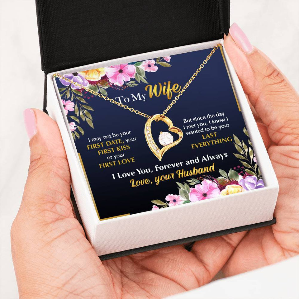Namashops - Forever Love Necklace - To My Wife - B&G - Love You Forever Card, Gift For Wife, For Mom, Gift For Christmas, Birthday