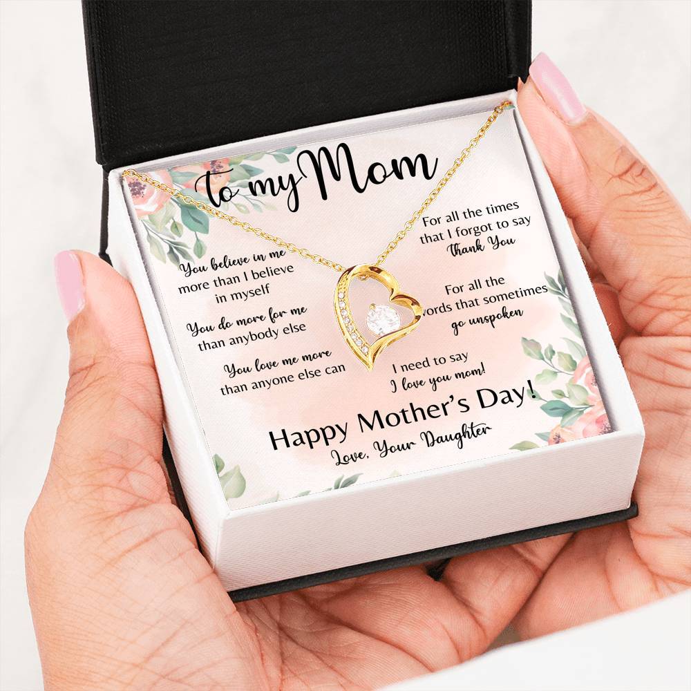Forever Love Necklace - To My Mom - You Believe in Me - Forever Love Gift For Wife For Mom Gift For