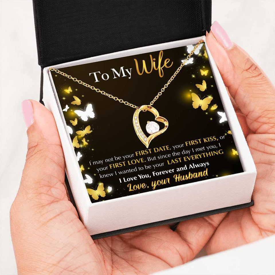 Namashops - Forever Love Necklace - To My Wife - Last Everything - Butterflies, Gift For Wife, For Mom, Gift For Christmas, Birthday