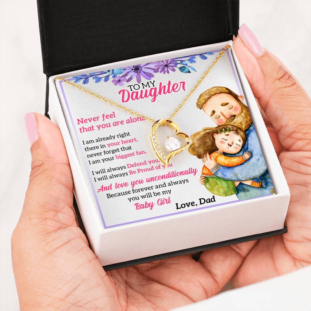 Namashops - Forever Love Necklace - To My Daughter - Forever Love - Love You Unconditionally, Gift For Wife, For Mom, Gift For Christmas, Birthday