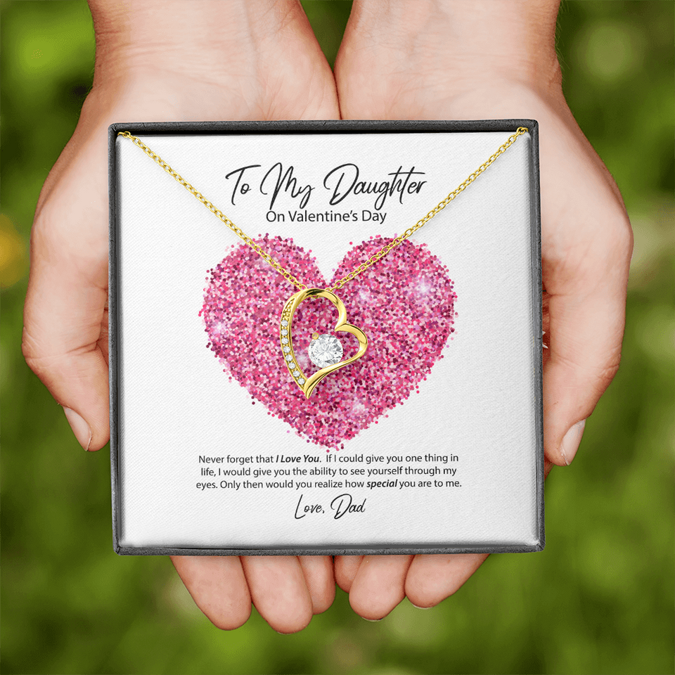To My Daughter from Dad Valentine's Day Forever Love Necklace