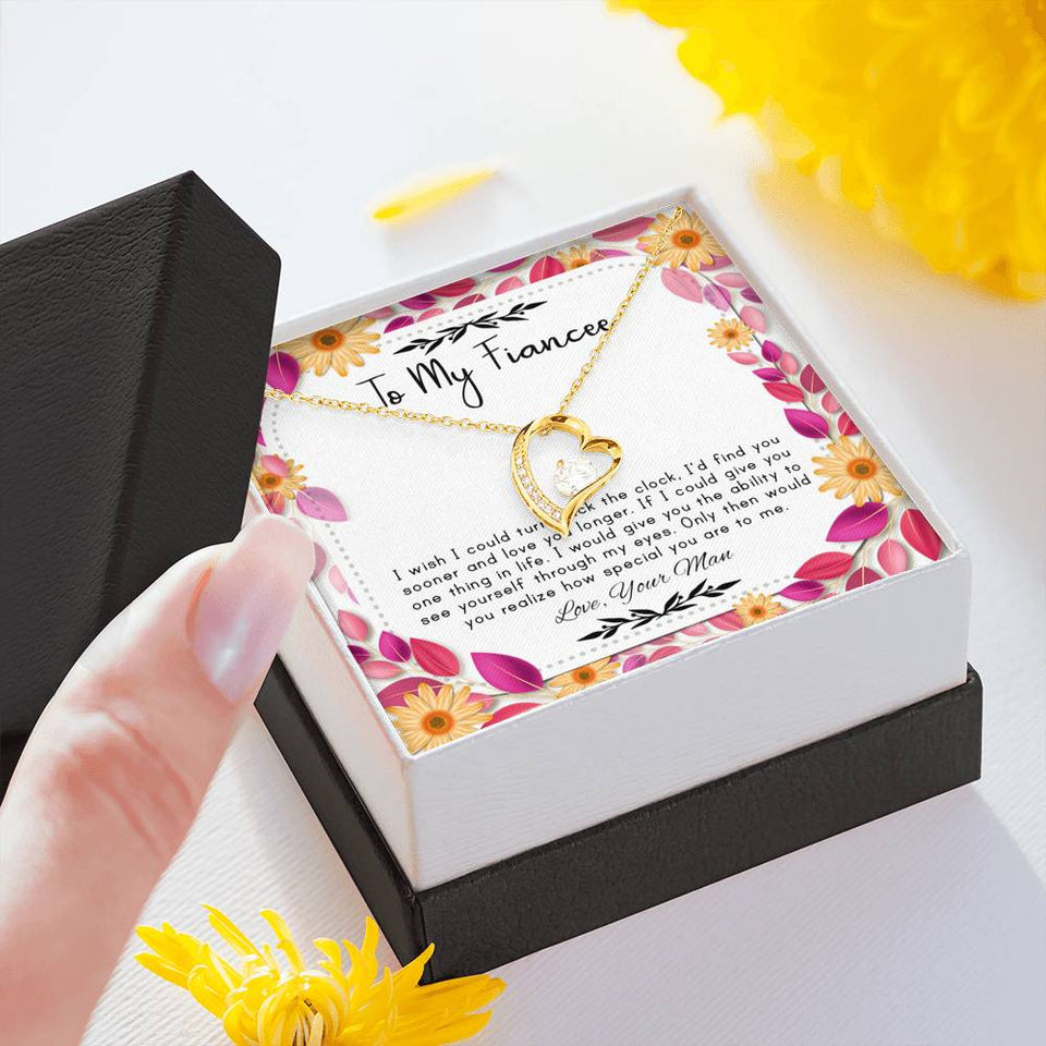 Turn Back The Clock - Gift For Fiancee Forever Love Necklace