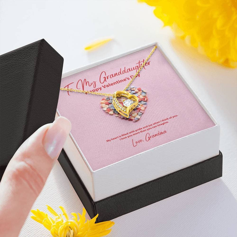 To My Granddaughter from Grandma Valentine's Day Forever Love Necklace