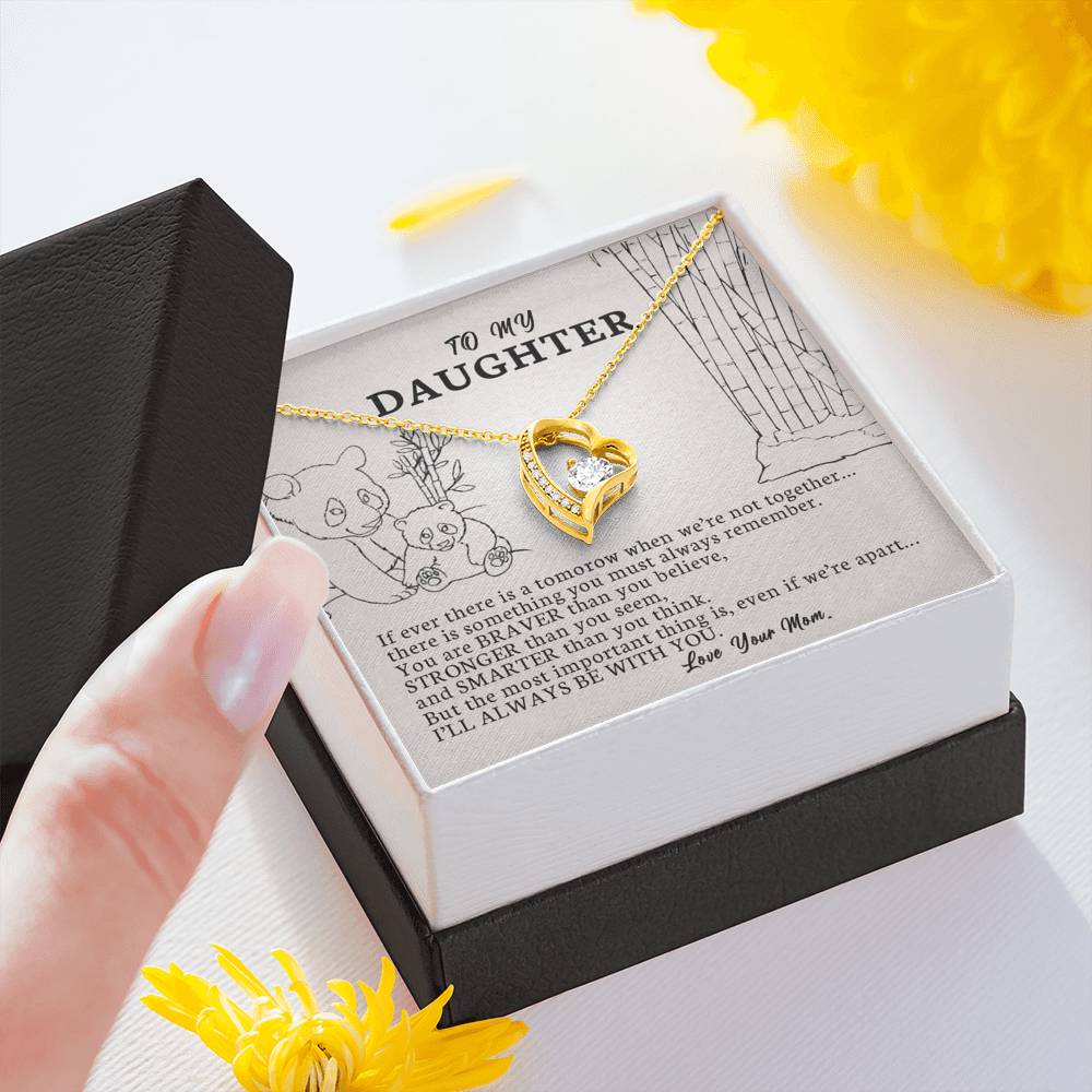 To My Daughter - Even If We're Apart | Artisan Crafted 14k Gold Forever Love Heart Necklace