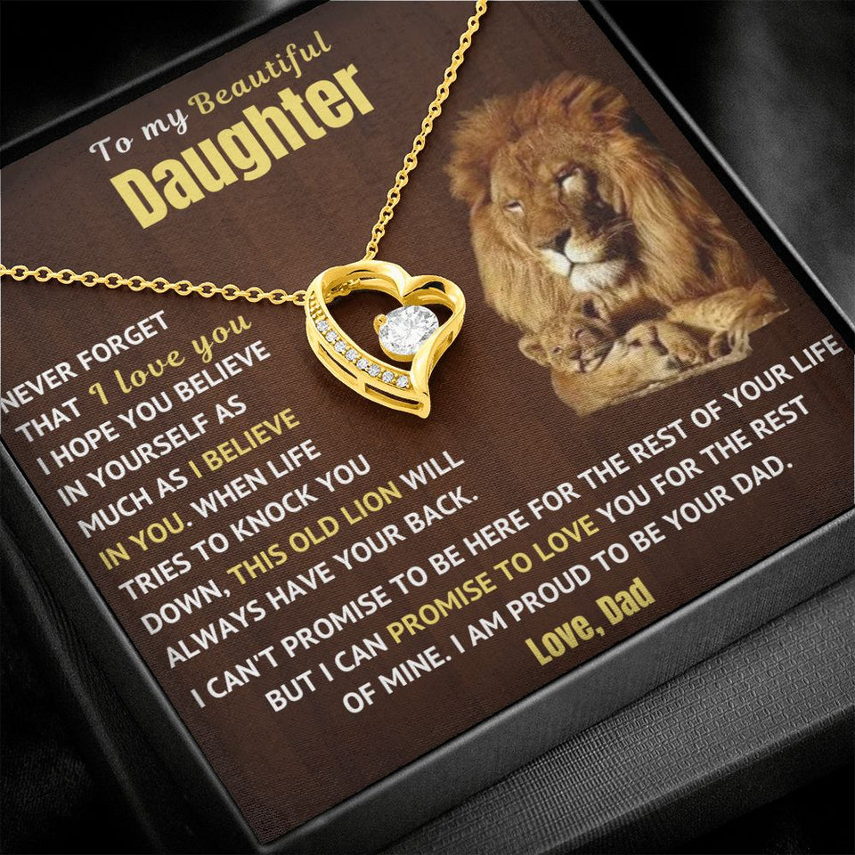 Dad to Daughter Necklace - Forever Love Necklace - Necklace Gift for Daughter from Dad