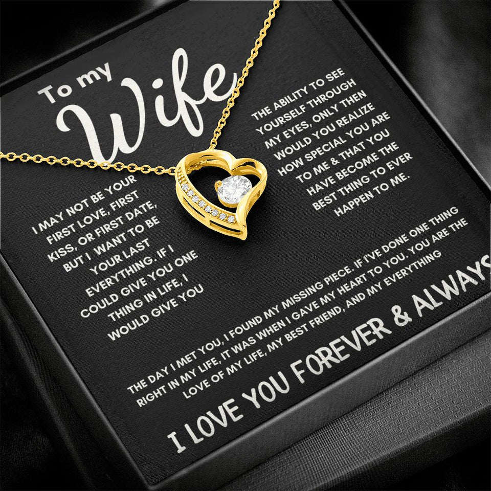 To My Wife - Forever Love Necklace - The Day I Met You - Black Card Gift For Mom, necklace For Wife, Gift For Mother's Day