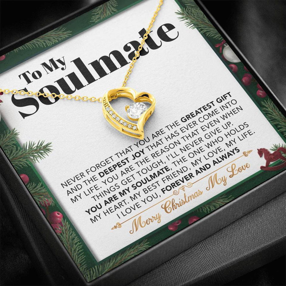 Namashops - Forever Love Necklace - To My Soulmate - The One who Holds my Heart - Forever Love Necklace, Gift For Wife, For Mom, Gift For Christmas, Birthday