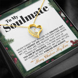 Namashops - Forever Love Necklace - To My Soulmate - The One who Holds my Heart - Forever Love Necklace, Gift For Wife, For Mom, Gift For Christmas, Birthday