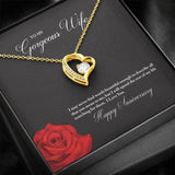 To My Gorgeous Wife Happy Anniversary Forever Love Necklace