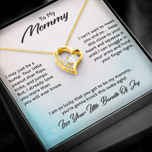 To My Mommy Mom Necklace Gift - I am so lucky that you get to be my mommy, you're gonna knock this outta sight From Daughter Son Heart Forever Love Necklace LX028C