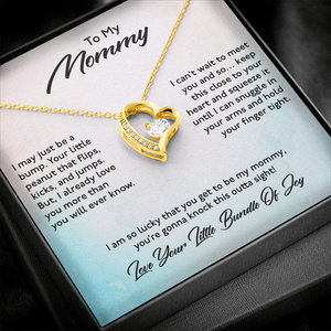 To My Mommy Mom Necklace Gift - I am so lucky that you get to be my mommy, you're gonna knock this outta sight From Daughter Son Heart Forever Love Necklace LX028C
