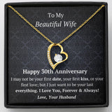 Wife 30th Anniversary - Forever Love Heart Necklace