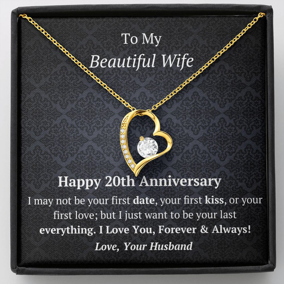 Wife 20th Anniversary - Forever Love Heart Necklace