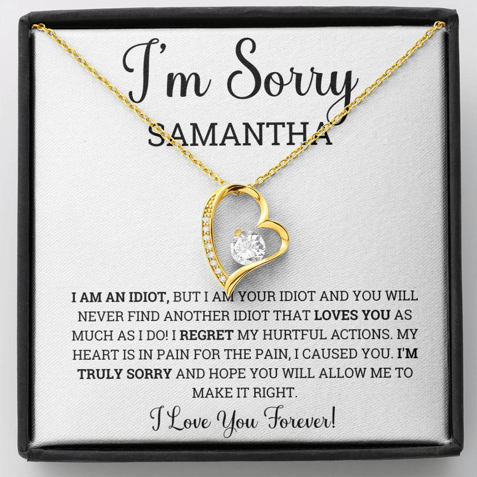 Personalized Im Sorry Forever Love Necklace, Apology Gift for Wife, Girlfriend