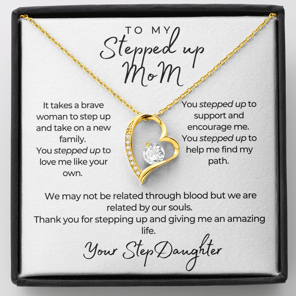 Gorgeous Necklace for Step Mom from Step Daughter, Personalized Forever Love Necklace, Birthday, Mother's Day Gift