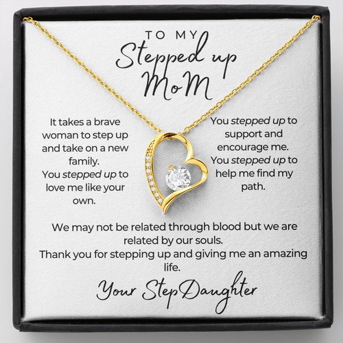 Gorgeous Necklace for Step Mom from Step Daughter, Personalized Forever Love Necklace, Birthday, Mother's Day Gift