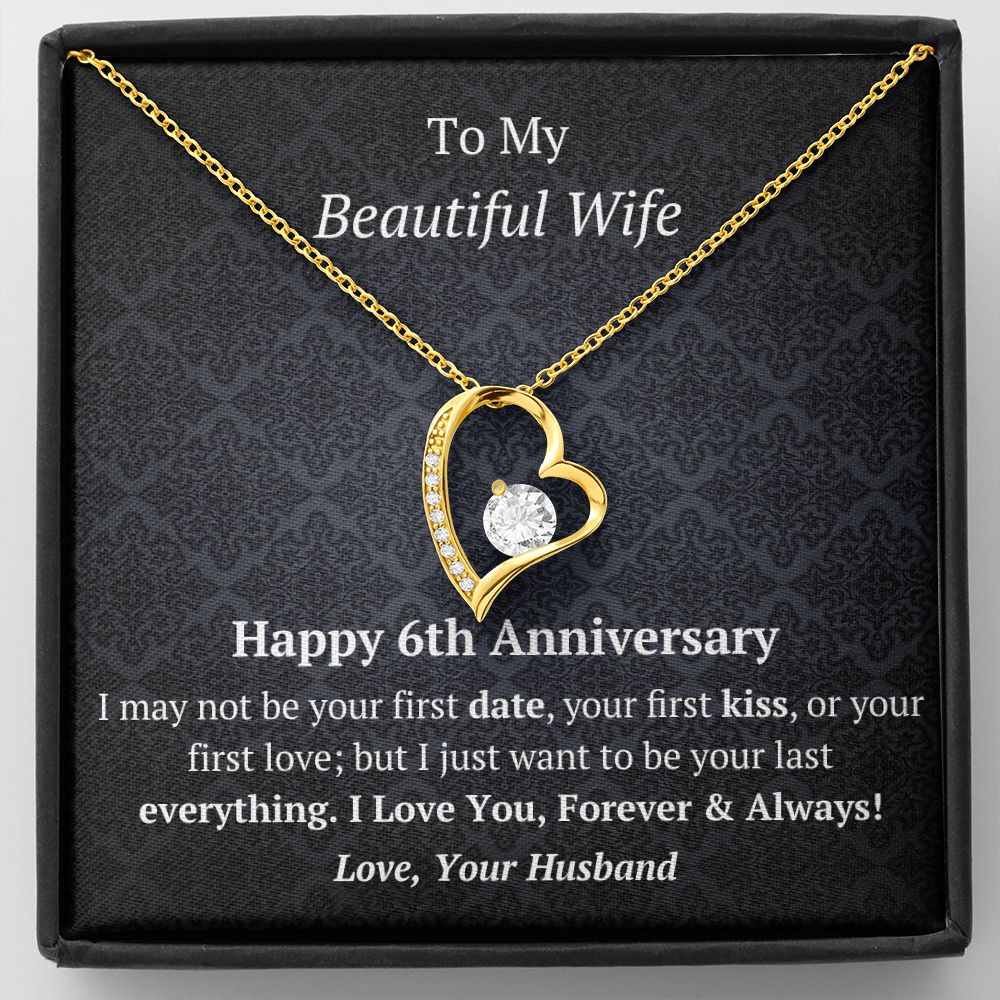 Wife 6th Anniversary Forever Love Heart Necklace