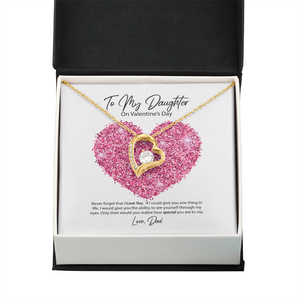 To My Daughter from Dad Valentine's Day Forever Love Necklace