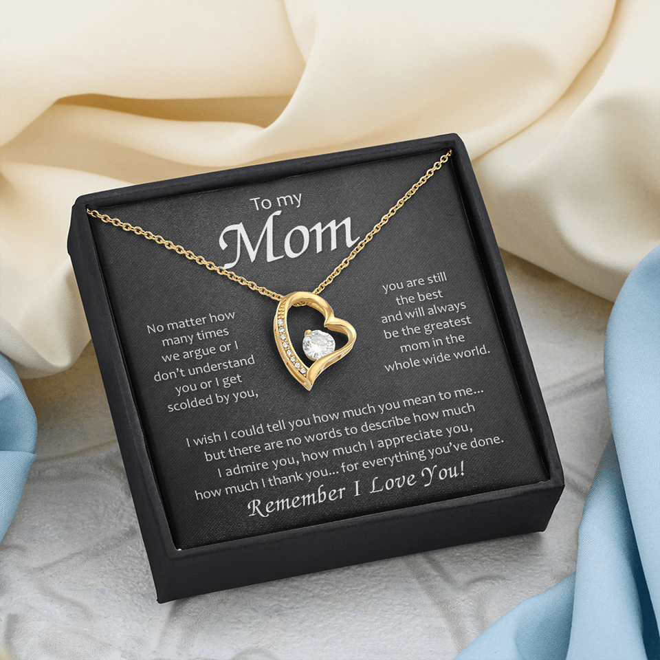To My Mom | Remember I Love You | Forever Love Necklace