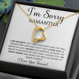 Personalized Im Sorry Forever Love Necklace, Apology Gift for Wife, Girlfriend