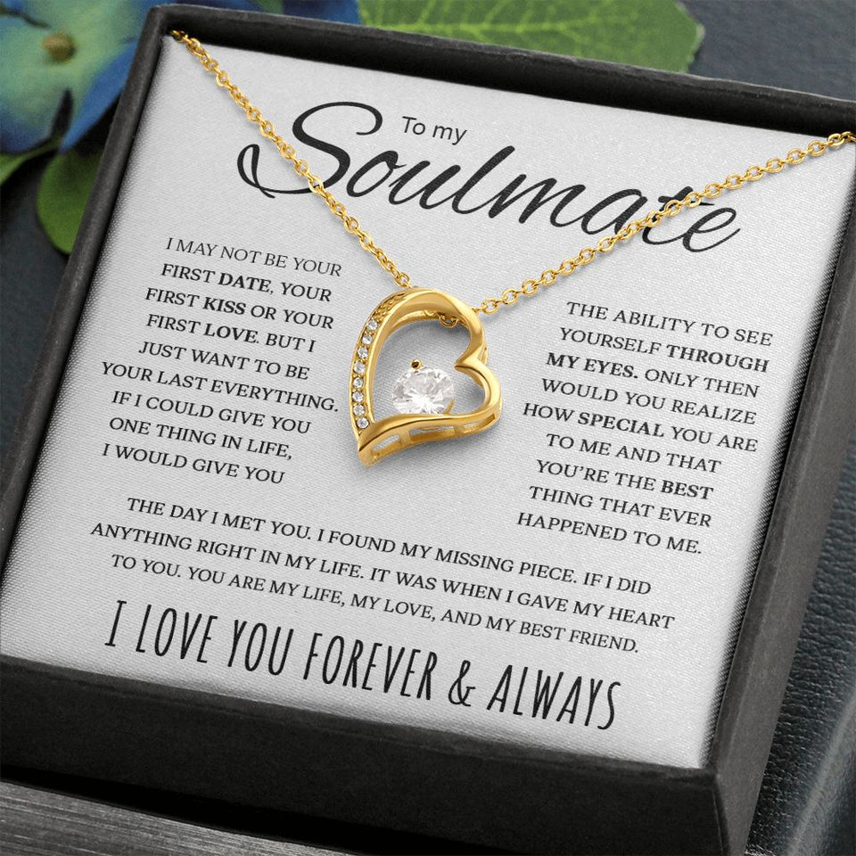 To My Soulmate | My Life My Love My Best Friend | Forever Love Necklace