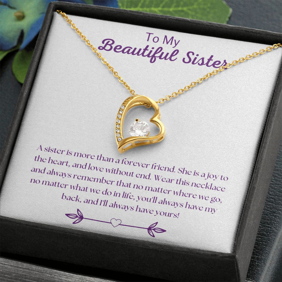 To My Sister - Forever Love Necklace - Forever Friend Gift For Mom, necklace For Wife, Gift For Mother's Day