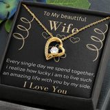 To My beautiful Wife Necklace, Romantic Gift, Birthday Gift, Forever Love Necklace