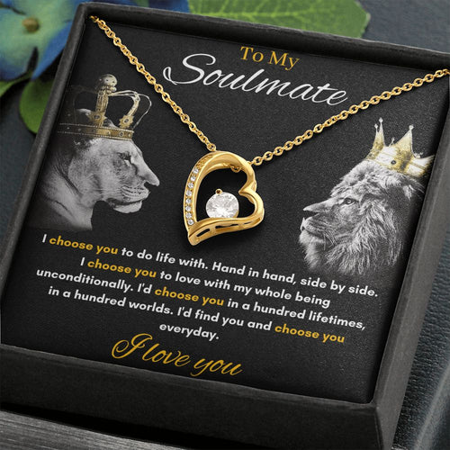 To My Soulmate - Forever Love Necklace - Hand in Hand Gift For Mom, necklace For Wife, Gift For Mother's Day