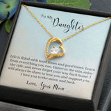To My Daughter -Learn From Everything -  Forever Love Heart Necklace