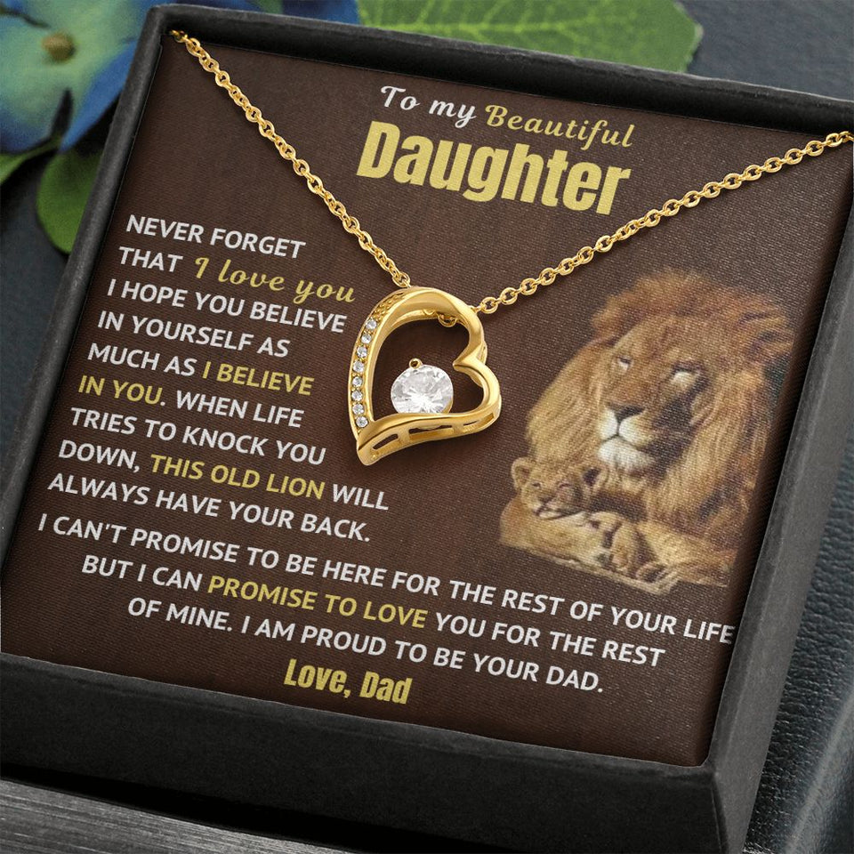 Dad to Daughter Necklace - Forever Love Necklace - Necklace Gift for Daughter from Dad
