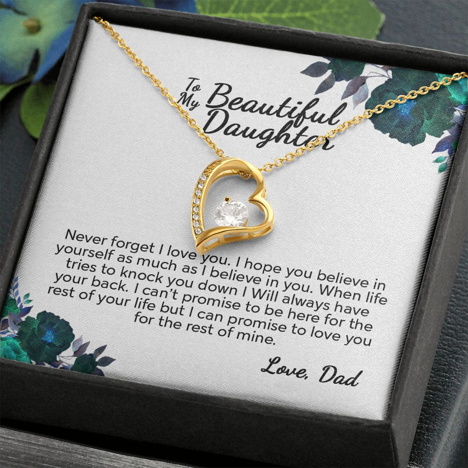 To My Beautiful Daughter From Dad | I Can Promise | White Version | Forever Love Necklace