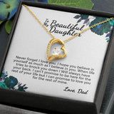 To My Beautiful Daughter From Dad | I Can Promise | White Version | Forever Love Necklace