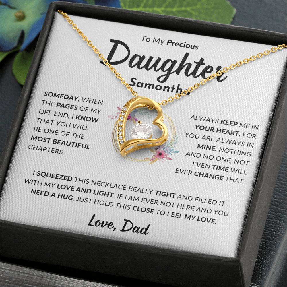 Personalized Daughter Forever Love Necklace, Birthday Gift, Graduation Gift for Her, Christmas present