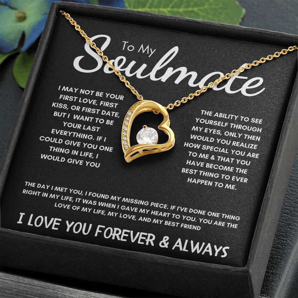 To My Soulmate - Forever Love Necklace - The Day I Met You - Black Card