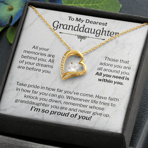 My Dearest Granddaughter Gift - All You Need is Within You - Forever Love Necklace