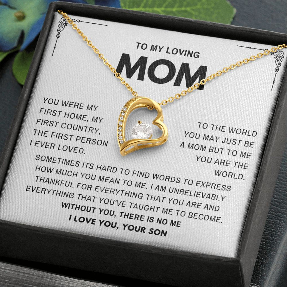 To my Loving Mom- Mother's day Gift From Son- Forever Love Necklace