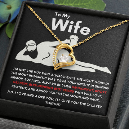 To My Wife - Forever Love Necklace - Booty Grabbin' - Black Card Gift For Mom, necklace For Wife, Gift For Mother's Day