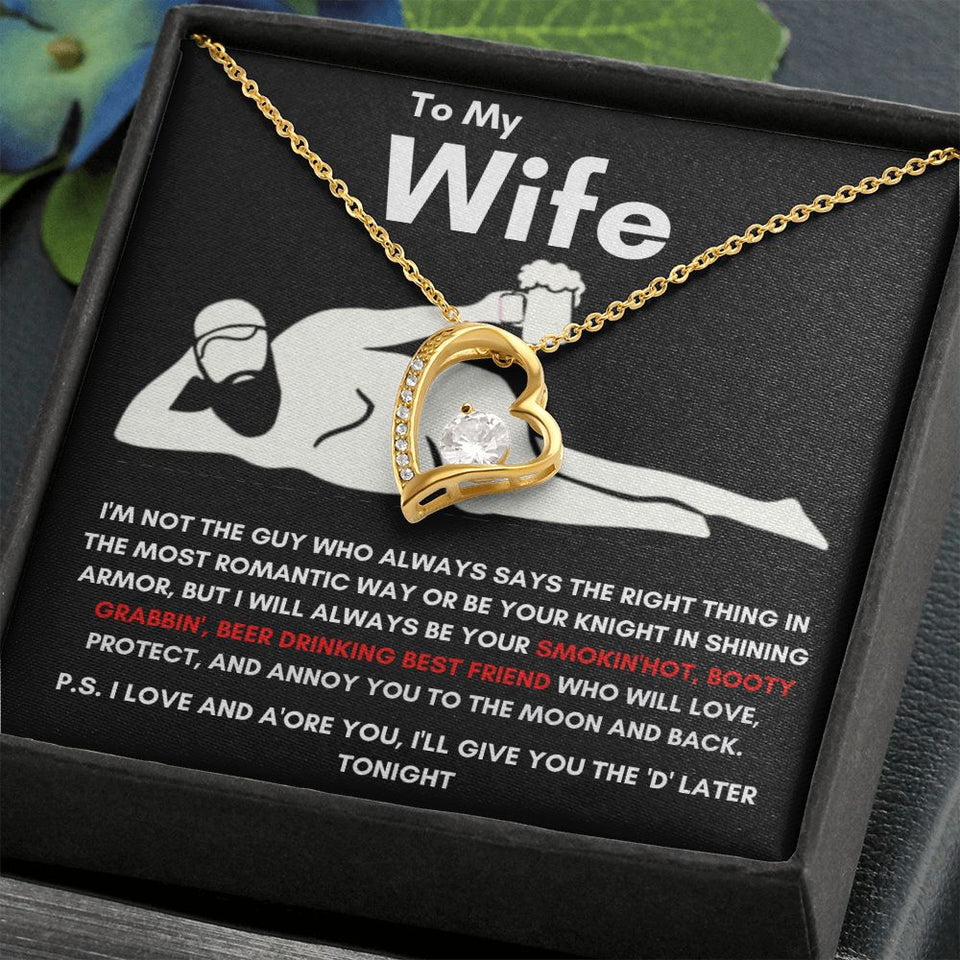 To My Wife - Forever Love Necklace - Booty Grabbin' - Black Card Gift For Mom, necklace For Wife, Gift For Mother's Day