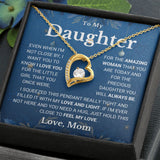 Necklace To My Daughter from Mom - Not Close By, I Love You My Love And Light - Forever Love Necklace