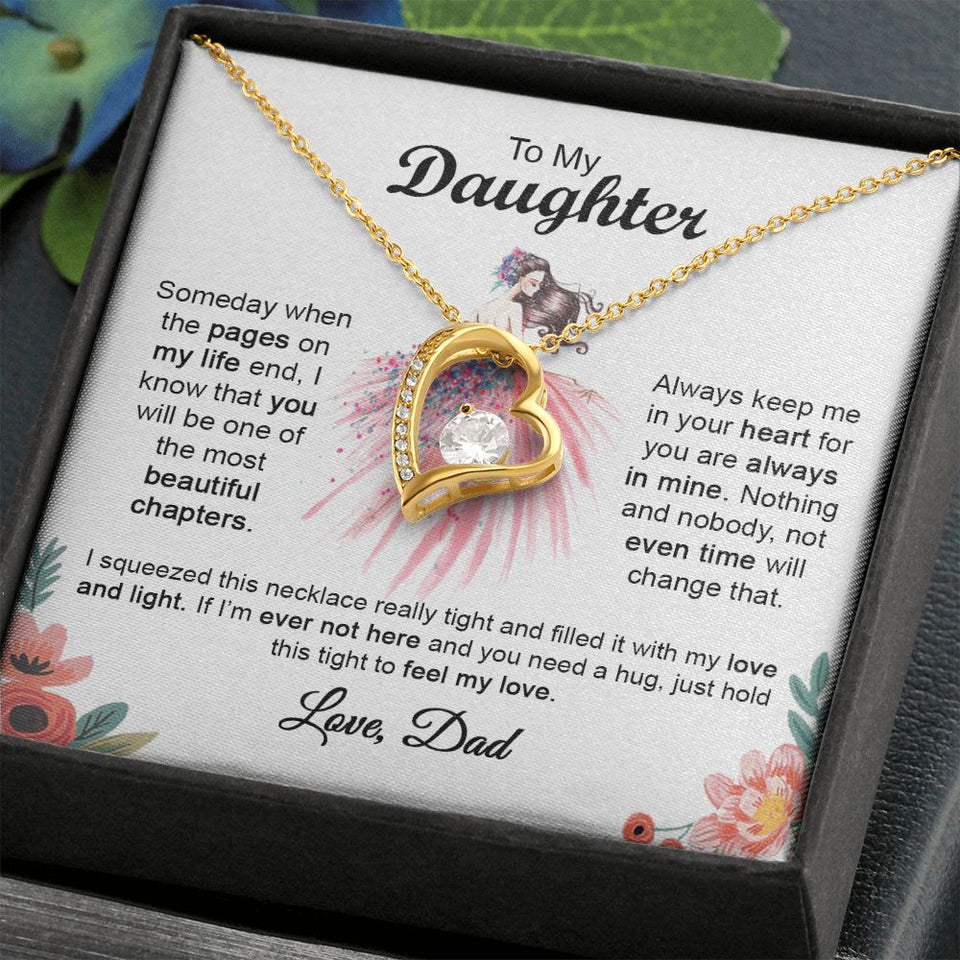 To My Daughter Gift From Dad | The Most Beautiful Chapters | Forever Love Necklace