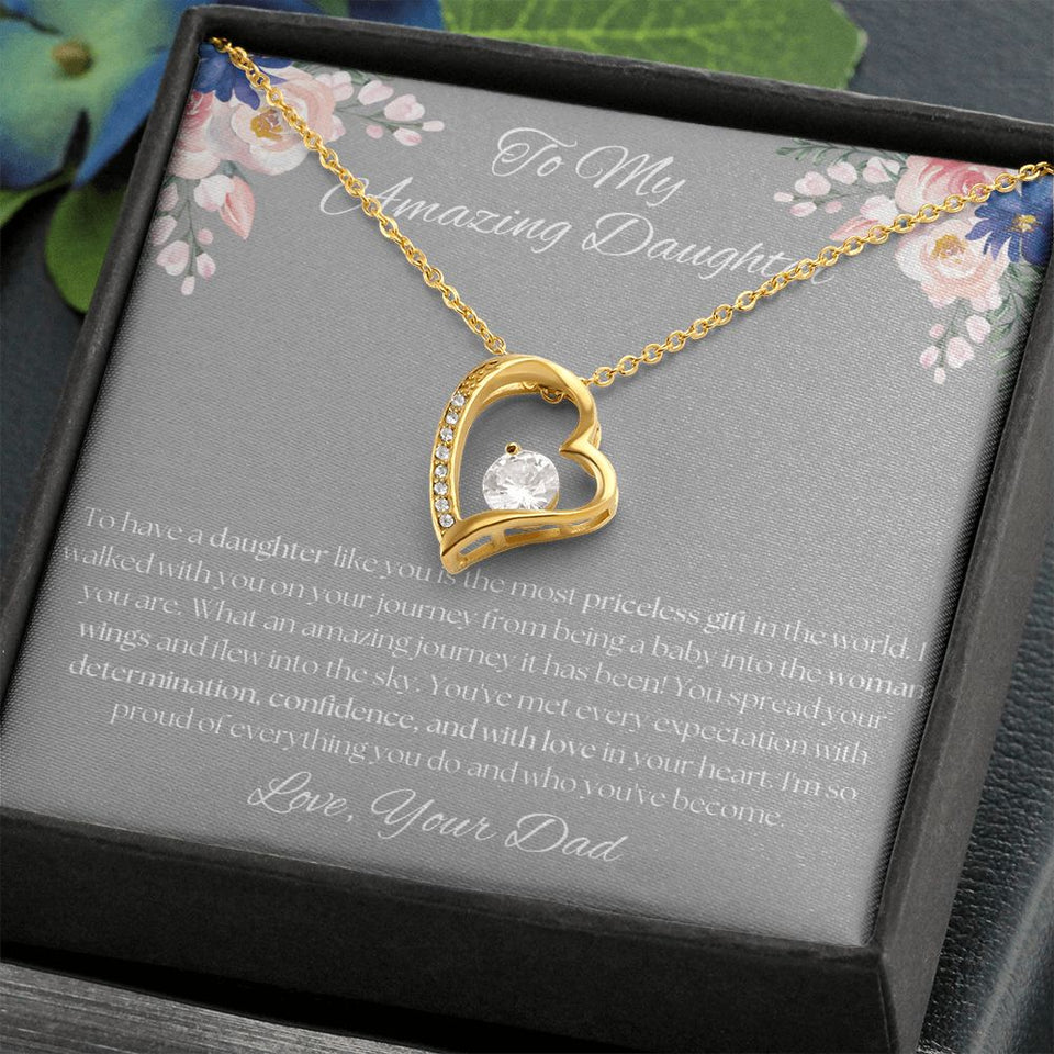 To My Amazing Daughter - From Dad - Forever Love Necklace Gift For Mom, necklace For Wife, Gift For Mother's Day