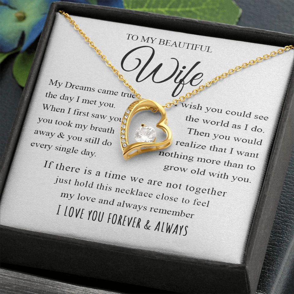 To My Beautiful Wife | My Dreams Came True | Forever Love Necklace