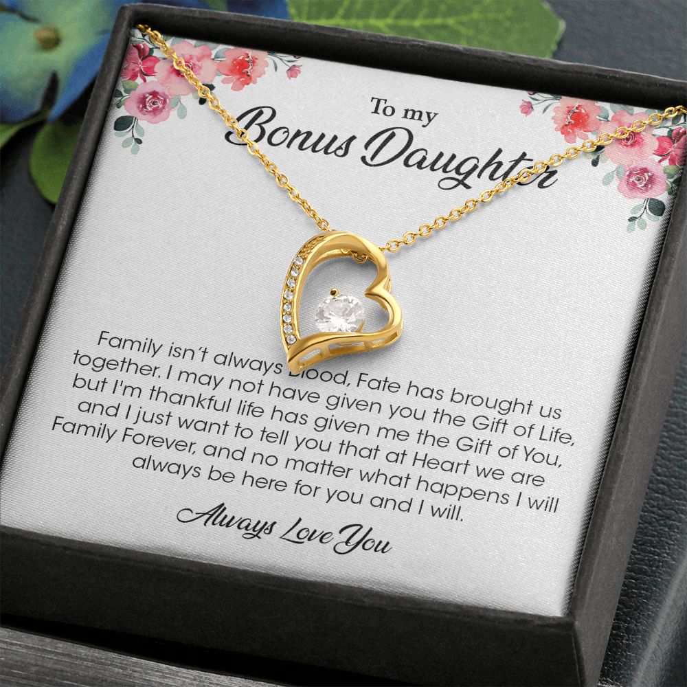 My Bonus Daughter | The Gift Of You - Forever Love Necklace Gift For Mom, necklace For Wife, Gift For Mother's Day