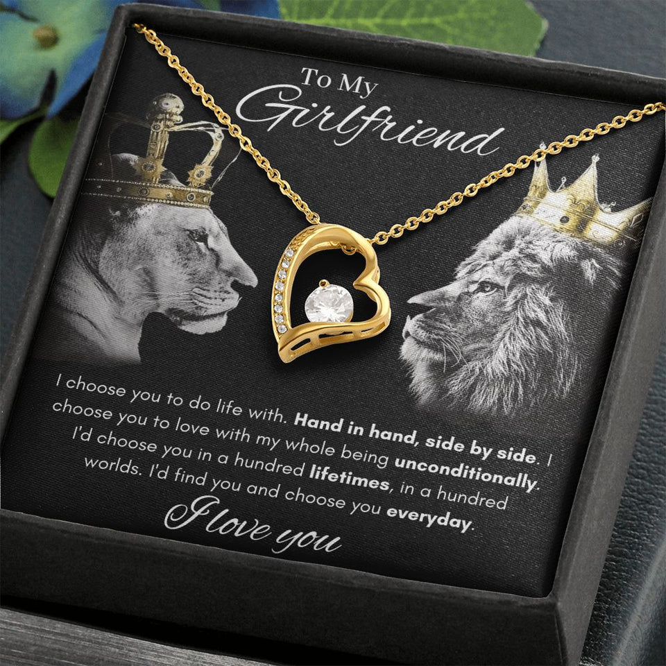 To My Girlfriend - Forever Love Necklace - Hand in Hand Gift For Mom, necklace For Wife, Gift For Mother's Day