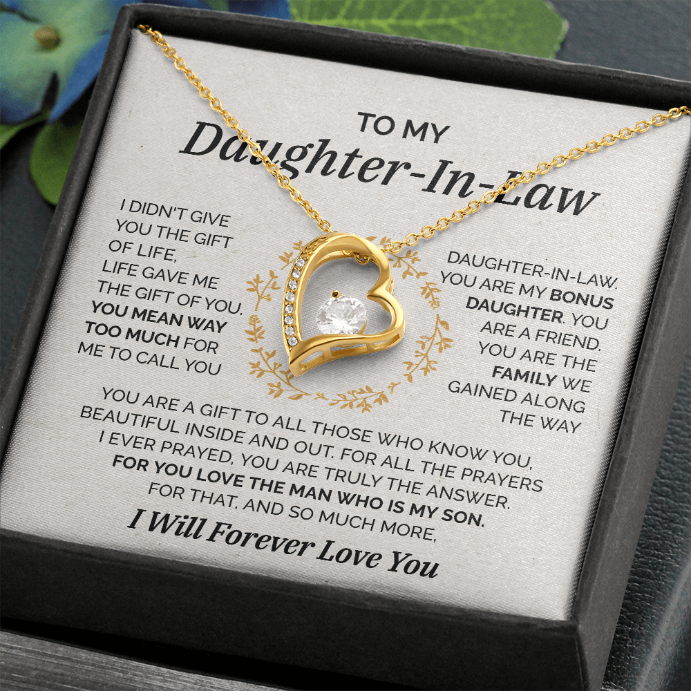 To my Daughter-In-Law - My Bonus Daughter Necklace - Forever Love Necklace
